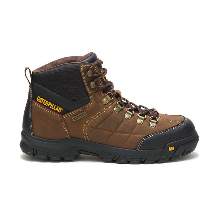 Caterpillar Men's Brown And Black Leather Boots
